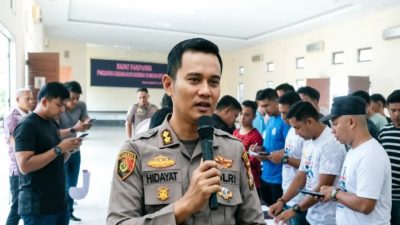 Peserta Bhayangkara Run Polres Kuansing Membludak, Diperkirakan Capai Ribuan Orang