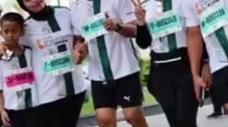 Kapolsek Kuantan Hilir IPTU Edi Winoto Beserta Istri  Antusias Ikuti Riau Bhayangkara Run 2026