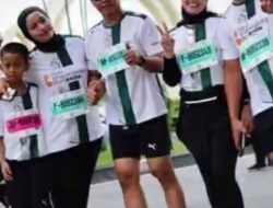 Kapolsek Kuantan Hilir IPTU Edi Winoto Beserta Istri  Antusias Ikuti Riau Bhayangkara Run 2026