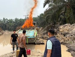 Polsek Pangean Tertibkan Satu Rakit PETI di Desa Sako