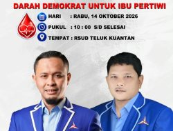 21 Kantong Darah Terkumpul, Ketua DPC Kuansing: Ini Darah Demokrat untuk Ibu Pertiwi